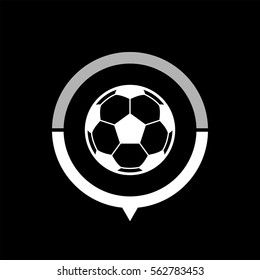 Soccer ball  - black vector icon