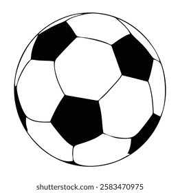 soccer ball black and white drawing classic vector
