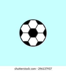 Soccer ball with black and white hexagons sport. A round ball on a neutral background