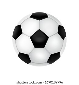 soccer ball, black and white, vector icon