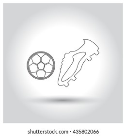 Soccer ball and boot icon