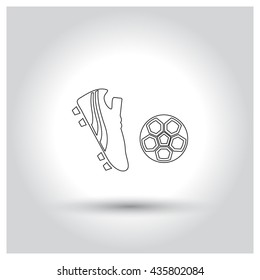 Soccer ball and boot icon