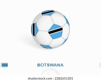 Soccer ball with the Botswana flag, football sport equipment. Vector illustration.