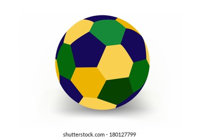 Soccer ball of Brazil , vector 