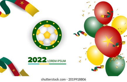 Soccer ball. Bright sports banner in yellow and green. Vector