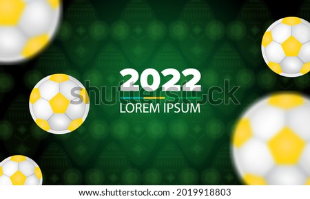 Soccer ball. Bright sports banner in yellow and green. Vector Foto stock © 