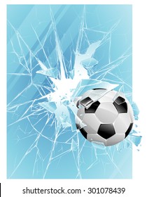 Soccer Ball And Broken Glass