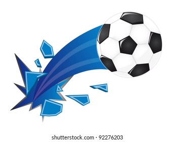 soccer ball broken isolated over white background. vector