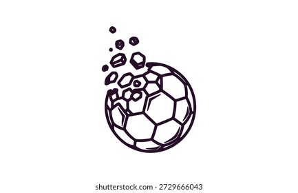Soccer ball with bubbles coming out of it sports illustration