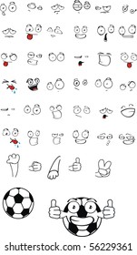 soccer ball cartoon set in vector format