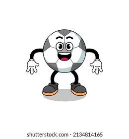 soccer ball cartoon with surprised gesture , character design