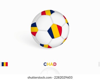 Soccer ball with the Chad flag, football sport equipment. Vector illustration.