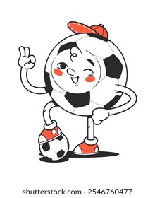 Soccer ball character gesturing okay