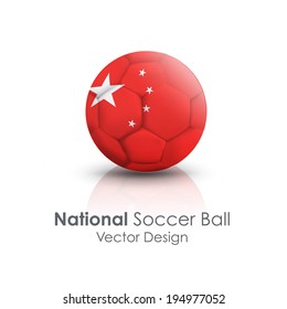 Soccer ball of China over white background