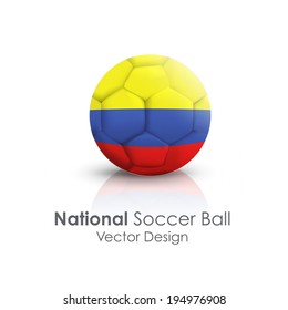 Soccer ball of Colombia over white background