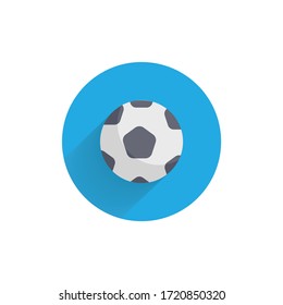 Soccer ball colorful flat icon with long shadow. Soccer flat icon