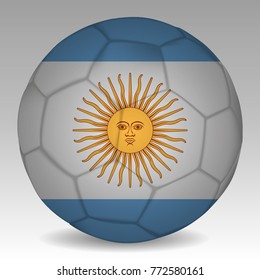 Soccer ball in the colors of the argentina flag. Vector illustration. EPS 10