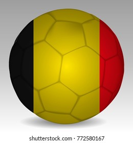 Soccer ball in the colors of the belgium flag. Vector illustration EPS 10.