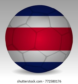 Soccer ball in the colors of the costa rica flag. Vector illustration EPS 10.