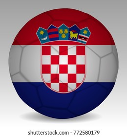 Soccer ball in the colors of the croatia flag. Vector illustration EPS 10.