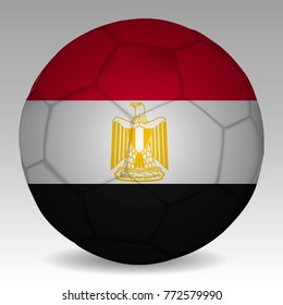 Soccer ball in the colors of the egypt flag. Vector illustration EPS 10.