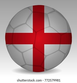 Soccer ball in the colors of the england flag. Vector illustration EPS 10.