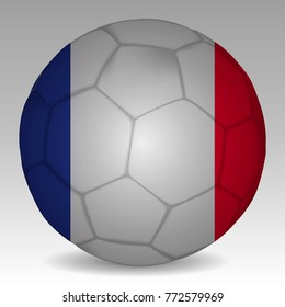 Soccer ball in the colors of the france flag. Vector illustration EPS 10.