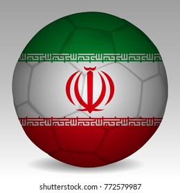 Soccer ball in the colors of the iran flag. Vector illustration EPS 10.