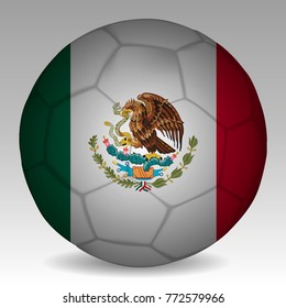 Soccer ball in the colors of the mexico flag. Vector illustration EPS 10.
