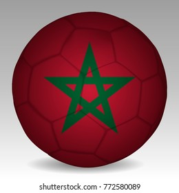 Soccer ball in the colors of the morocco flag. Vector illustration EPS 10.