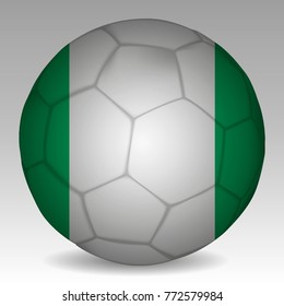 Soccer ball in the colors of the nigeria flag. Vector illustration EPS 10.