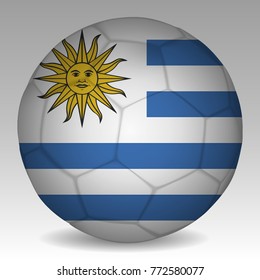 Soccer ball in the colors of the Panama flag. Vector illustration EPS 10.