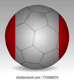 Soccer ball in the colors of the peru flag. Vector illustration EPS 10.