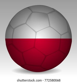Soccer ball in the colors of the poland flag. Vector illustration EPS 10.