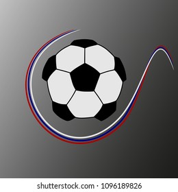 Soccer ball with the colors of Russia, soccer comcetition concept