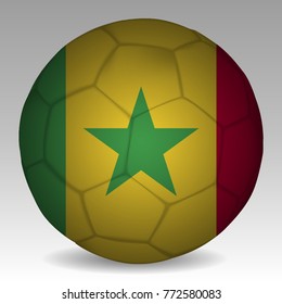 Soccer ball in the colors of the senegal flag. Vector illustration EPS 10.