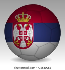 Soccer ball in the colors of the serbia flag. Vector illustration EPS 10.