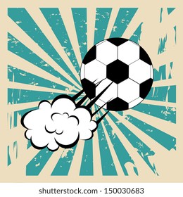 soccer ball comic over grunge background vector illustration  