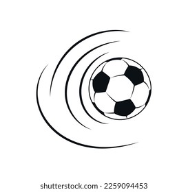 Soccer ball concept. Team sports and competitions, football. Active lifestyle, graphic element for website. Logotype and badge for school team. Cartoon flat vector illustration