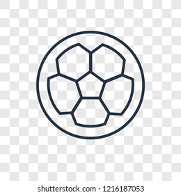 Soccer ball concept vector linear icon isolated on transparent background, Soccer ball concept transparency concept in outline style