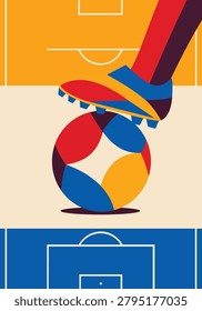 Soccer Ball Control Illustration Featuring Football Skills Match Action Sports Performance Competitive Play and Professional Training Concepts