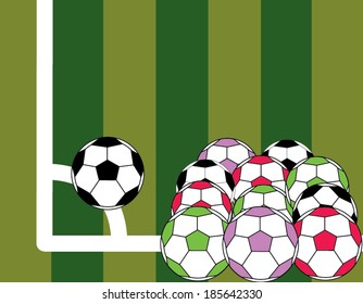 soccer ball is corner kick on the field