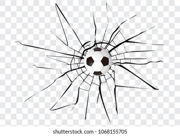 Soccer ball and a crack. High resolution