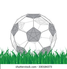 Soccer ball created from dots and lines, vector