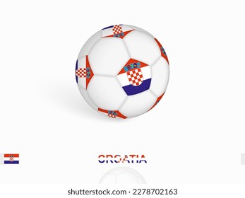 Soccer ball with the Croatia flag, football sport equipment. Vector illustration.