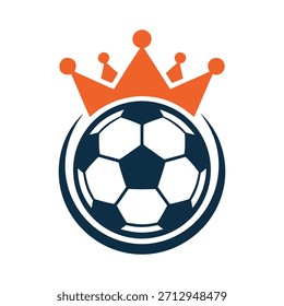 Balón de fútbol con la Ilustración vectorial del logotipo de la corona
