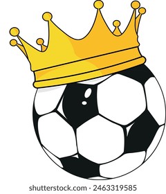soccer ball and crown for the winner