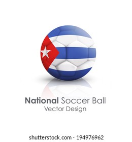 Soccer ball of Cuba over white background