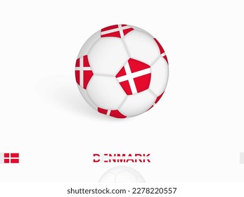 Soccer ball with the Denmark flag, football sport equipment. Vector illustration.