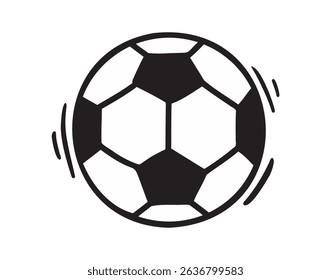 soccer ball doodle hand drawn icon. Outline drawing soccer ball line clipart symbol. Vector illustration